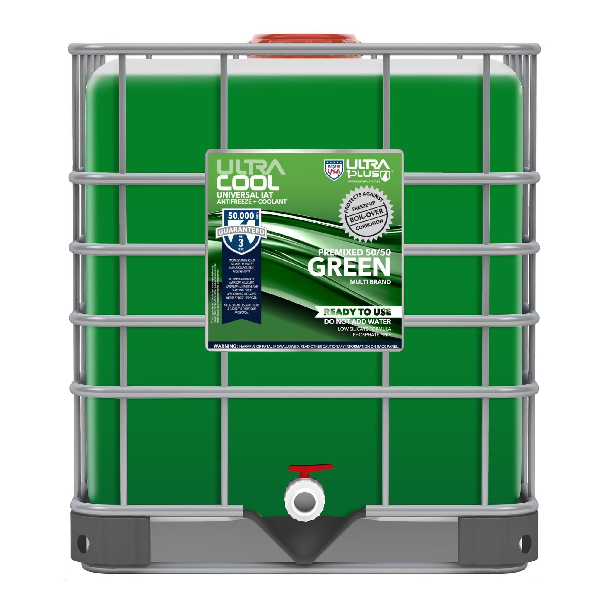 Ultra1Plus UltraCool Universal Antifreeze + Coolant - 50/50 Premix, Green, 250 Gal, Model# UL903
